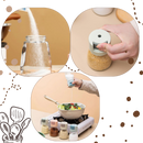 Salière et poivrière à poussoir précis