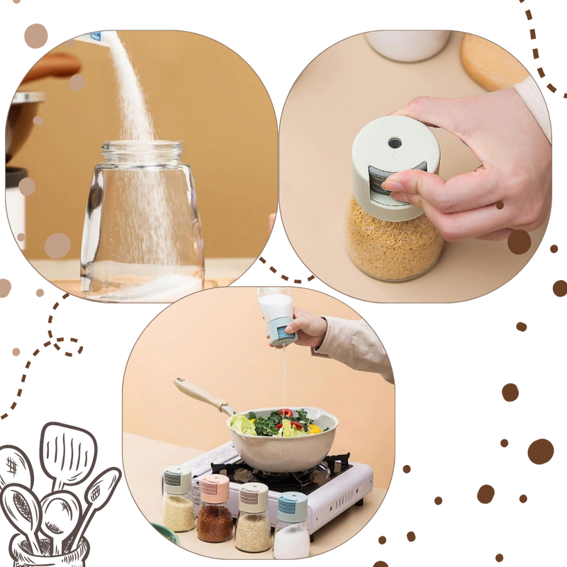 Salière et poivrière à poussoir précis