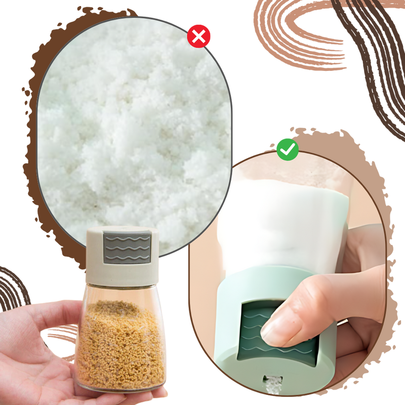 Salière et poivrière à poussoir précis