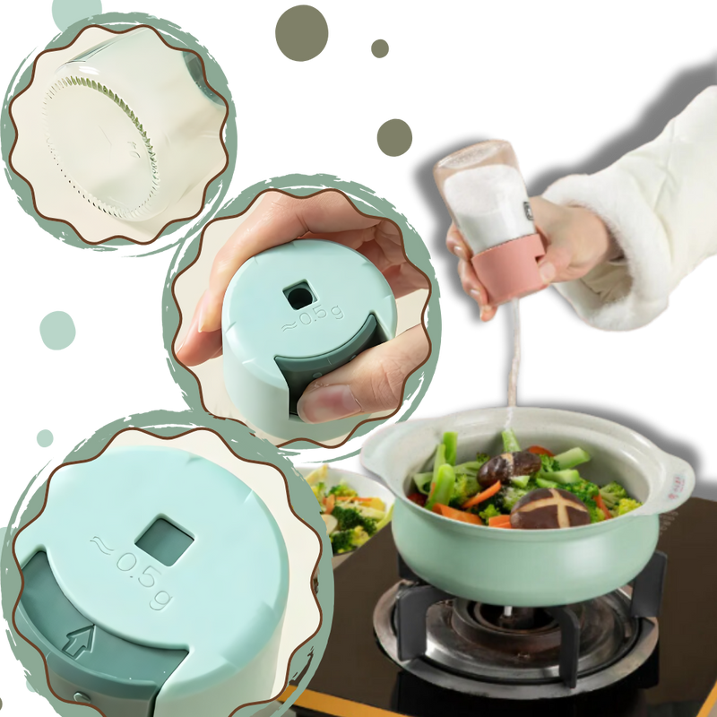 Salière et poivrière à poussoir précis