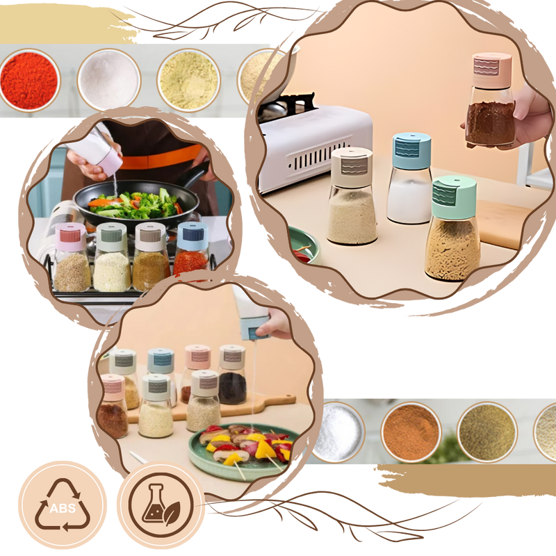 Salière et poivrière à poussoir précis