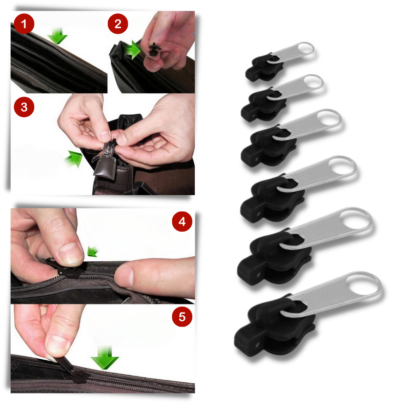 Curseur clipsable pour remplacer les fermetures éclair