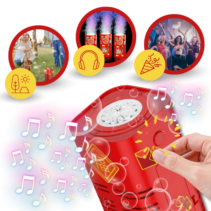 Machine à bulles type feu d'artifice rechargeable