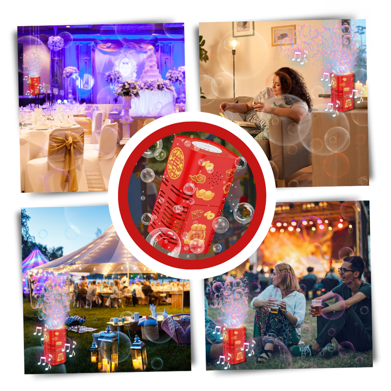 Machine à bulles type feu d'artifice rechargeable