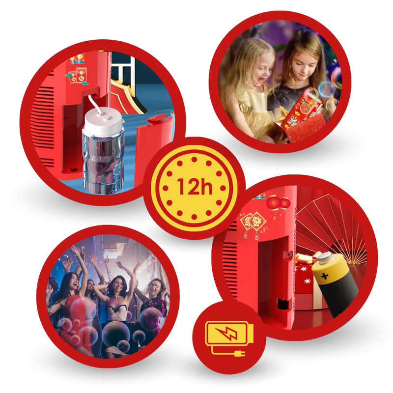 Machine à bulles type feu d'artifice rechargeable