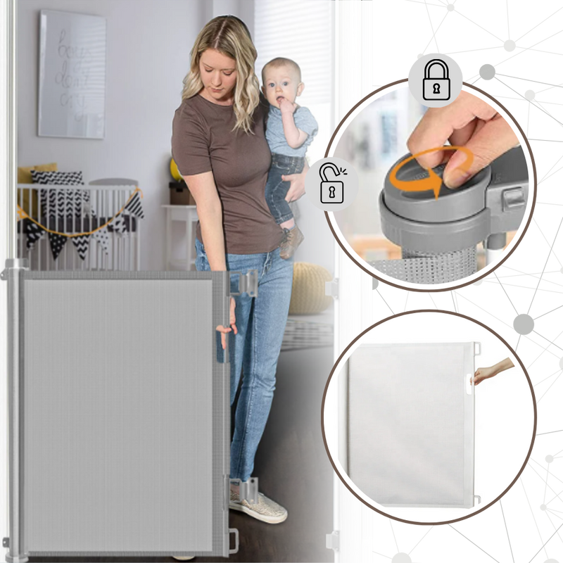 Barrière rétractable en maille pour animaux domestiques et bébés