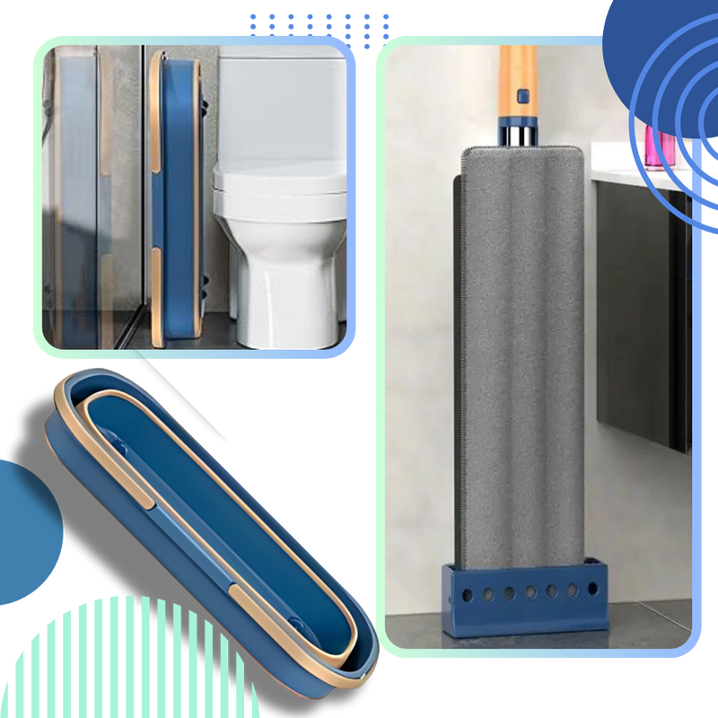 Balai plat à essorage automatique avec seau