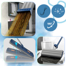 Balai plat à essorage automatique avec seau