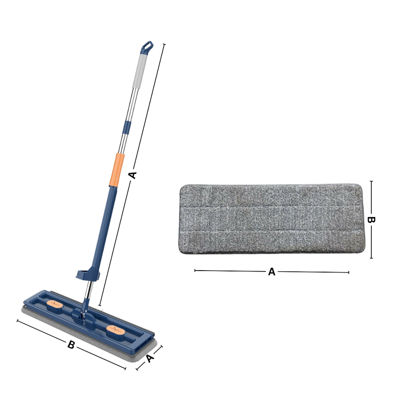 Balai plat à essorage automatique avec seau