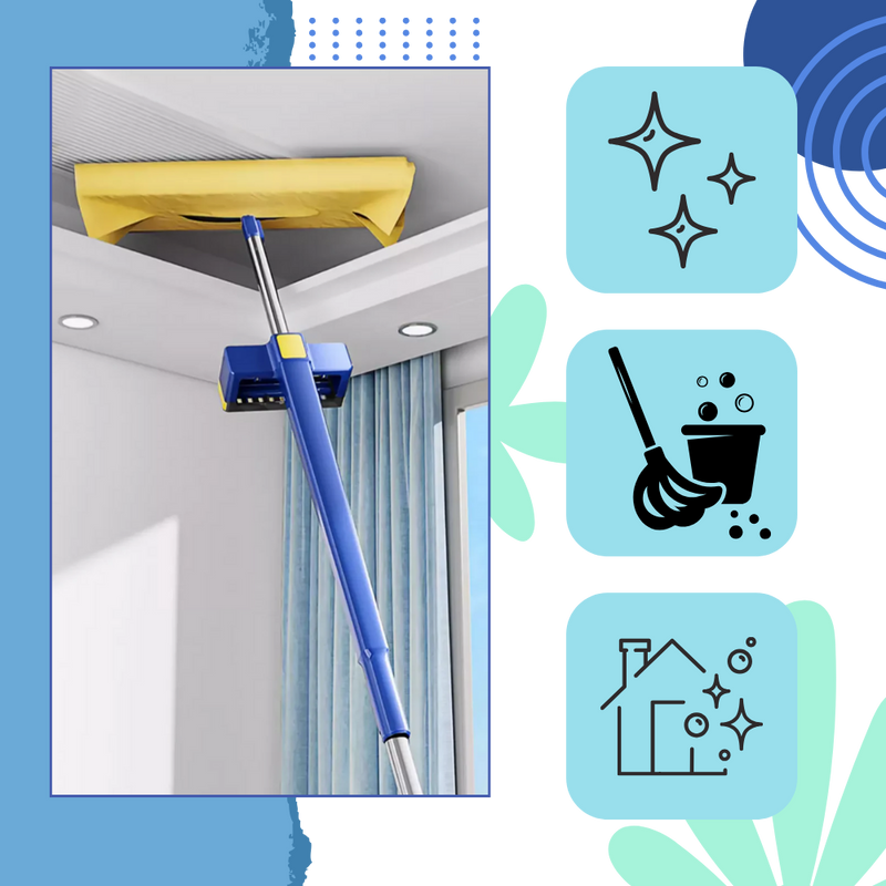 Balai plat à essorage automatique avec seau