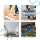 Balai plat à essorage automatique avec seau