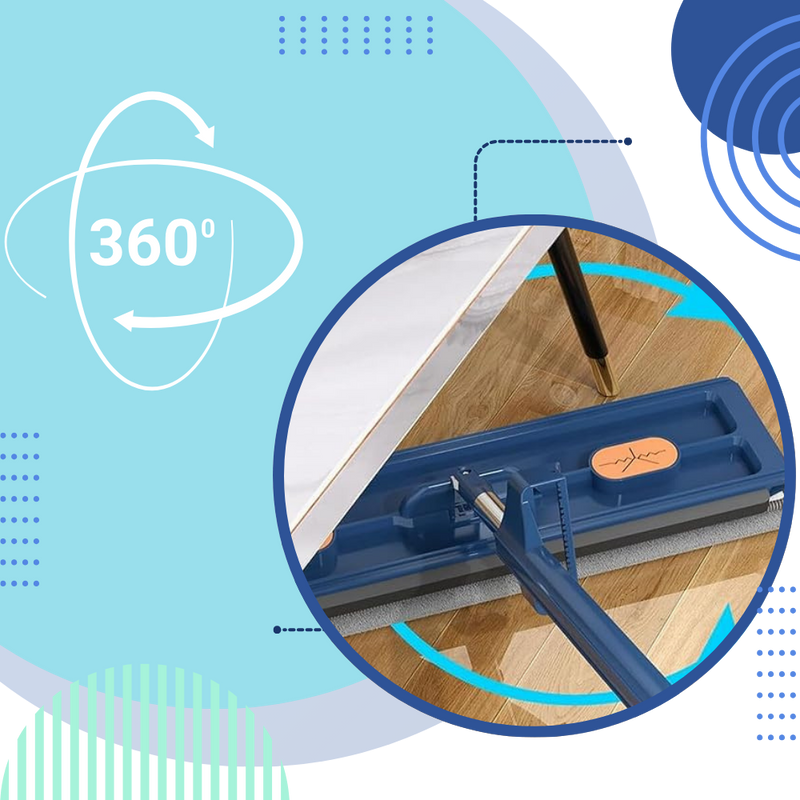 Balai plat à essorage automatique avec seau