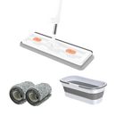 Balai plat à essorage automatique avec seau