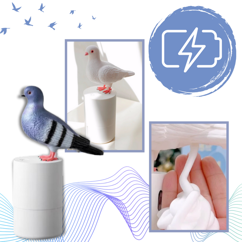 Distributeur de savon automatique en forme de pigeon