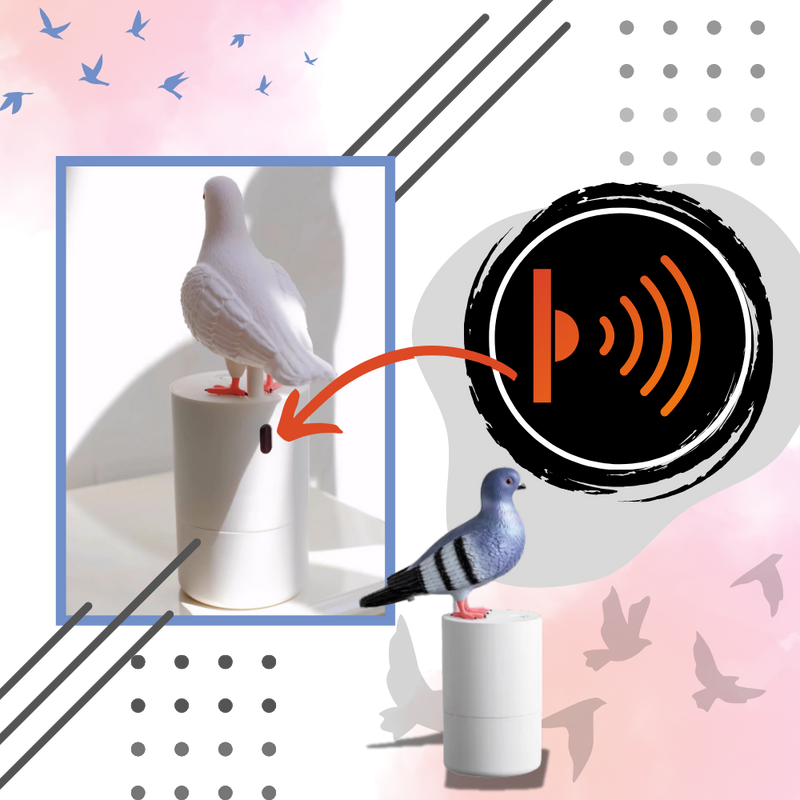 Distributeur de savon automatique en forme de pigeon