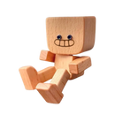 Figurine mobile d'homme en bois