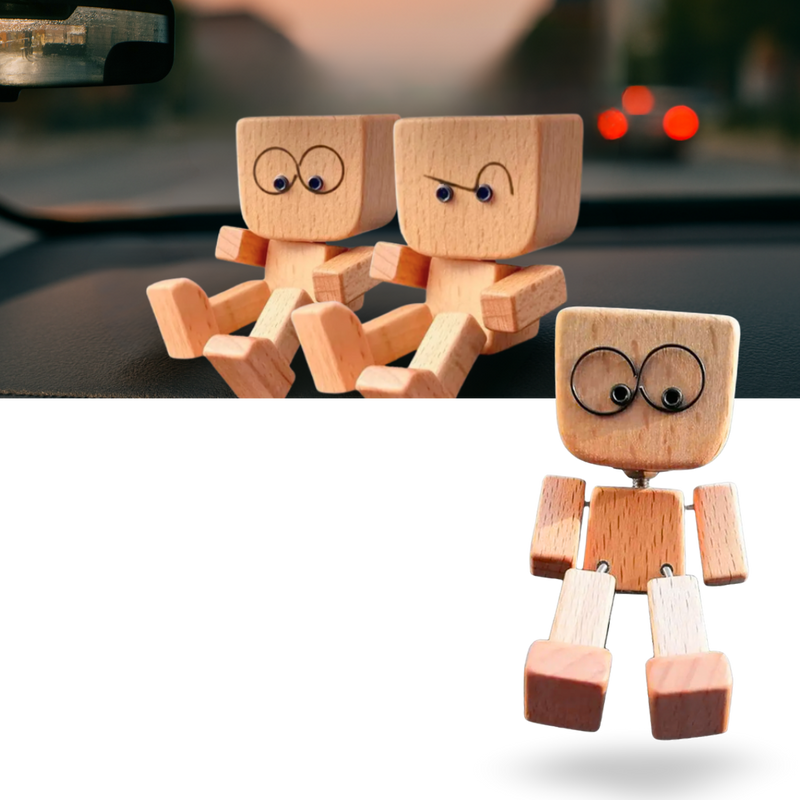 Figurine mobile d'homme en bois