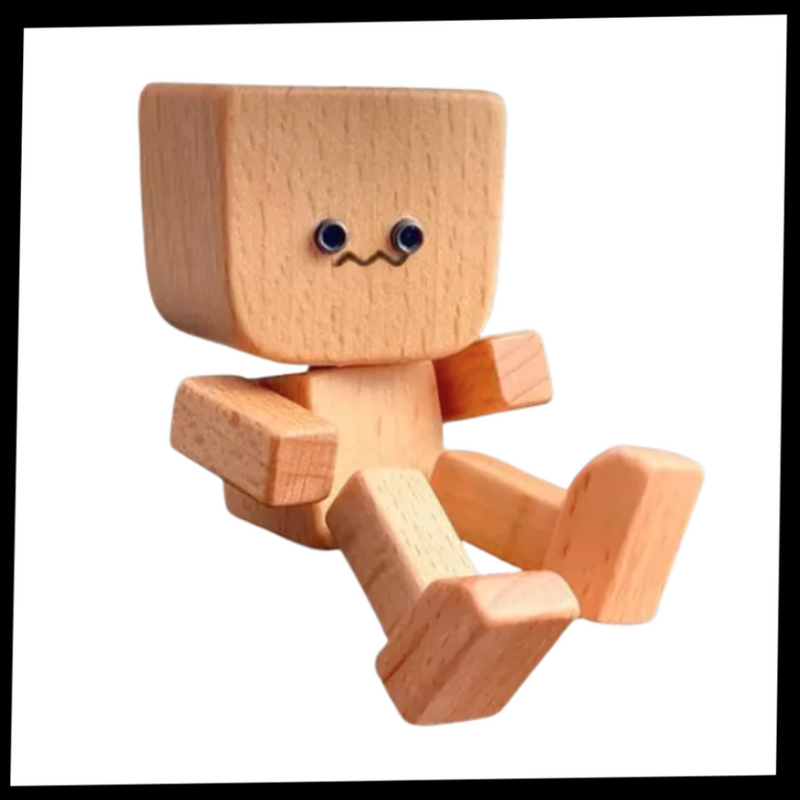 Figurine mobile d'homme en bois