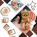 Figurine mobile d'homme en bois