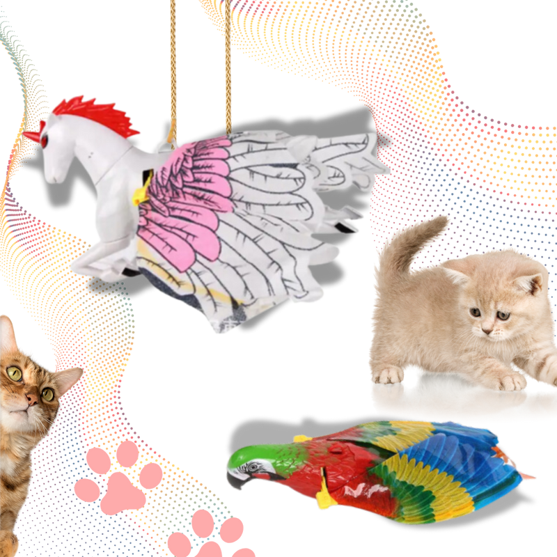 Jouet oiseau volant pour chat à suspendre