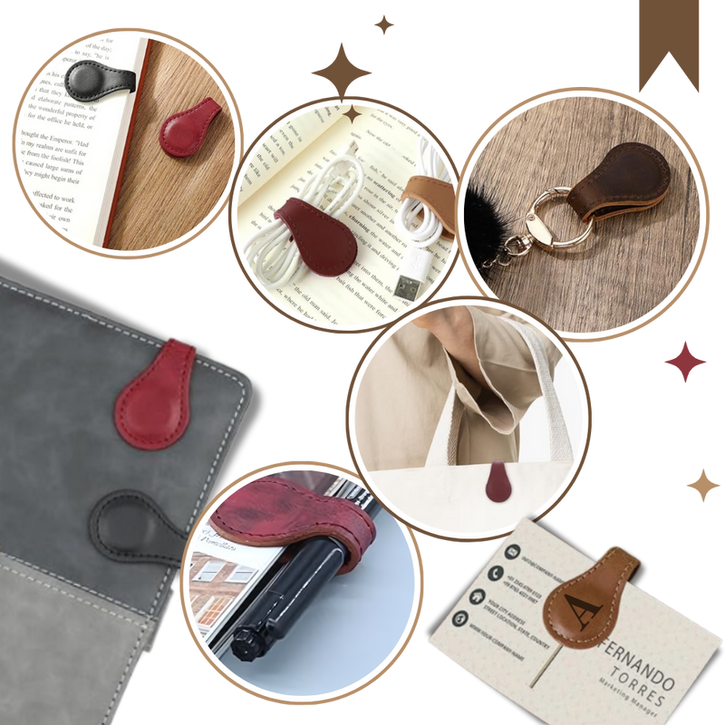 Marque-page magnétique en cuir personnalisé