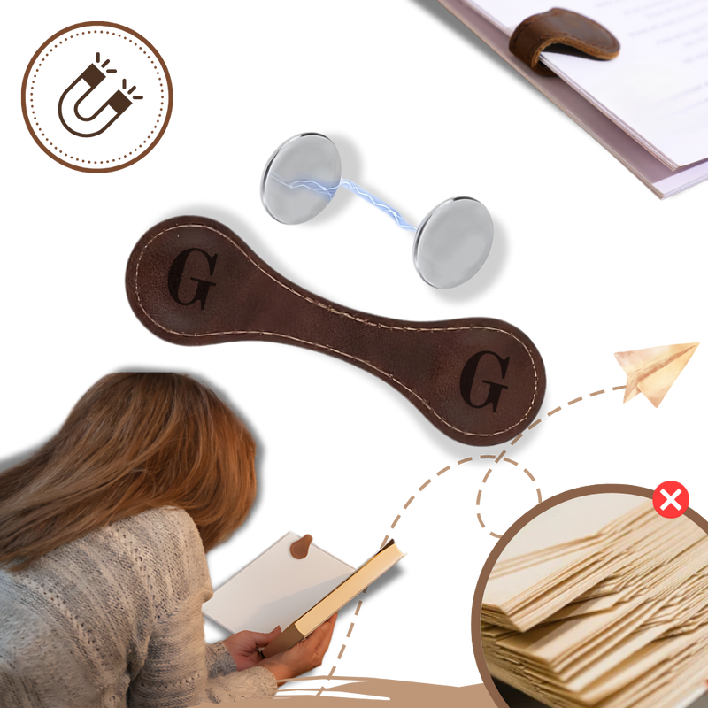 Marque-page magnétique en cuir personnalisé