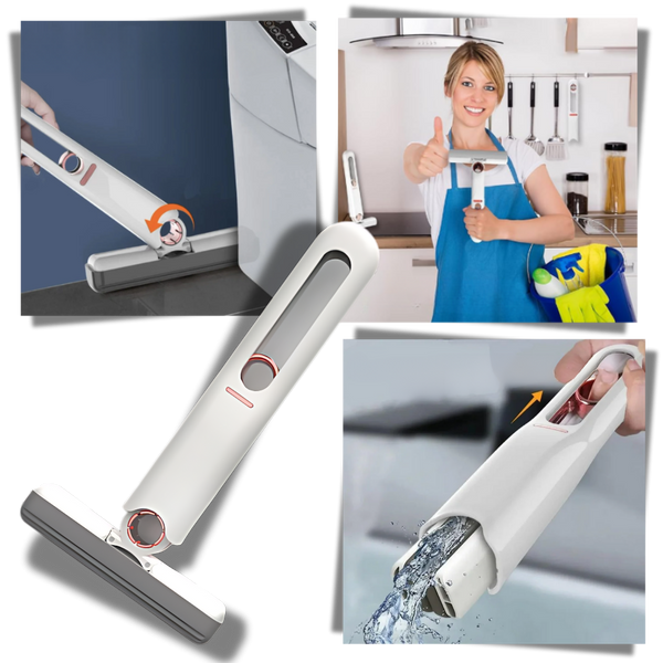 Vadrouille à tête pivotante et à essorage automatique