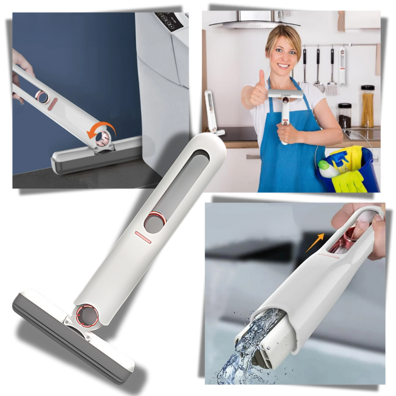 Vadrouille à tête pivotante et à essorage automatique