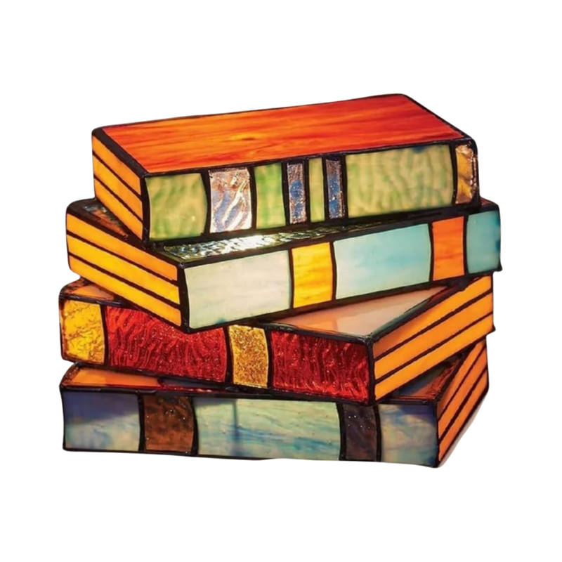 Lampe intemporelle livres empilés