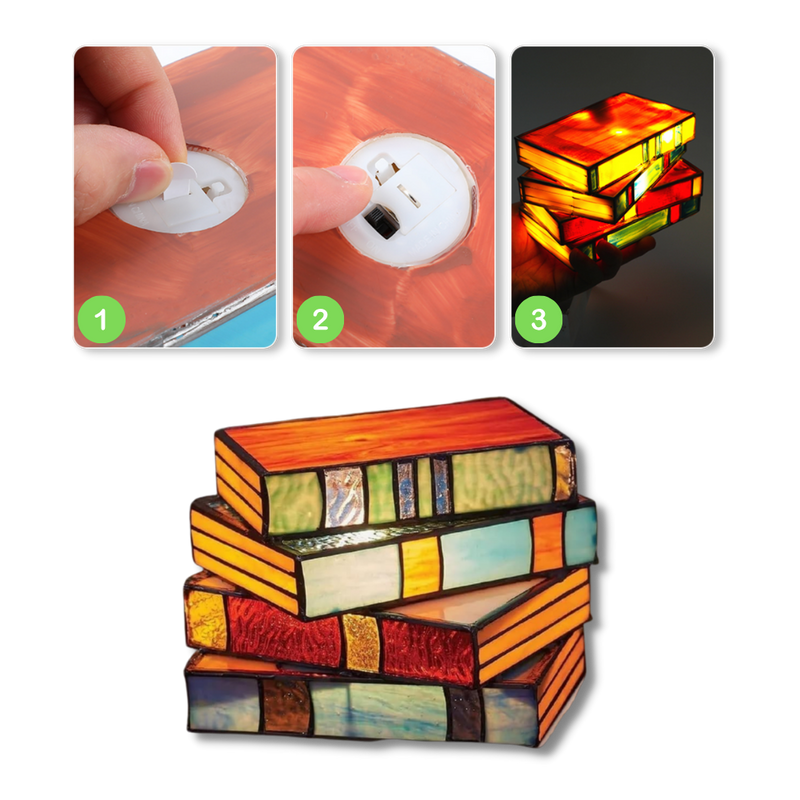 Lampe intemporelle livres empilés