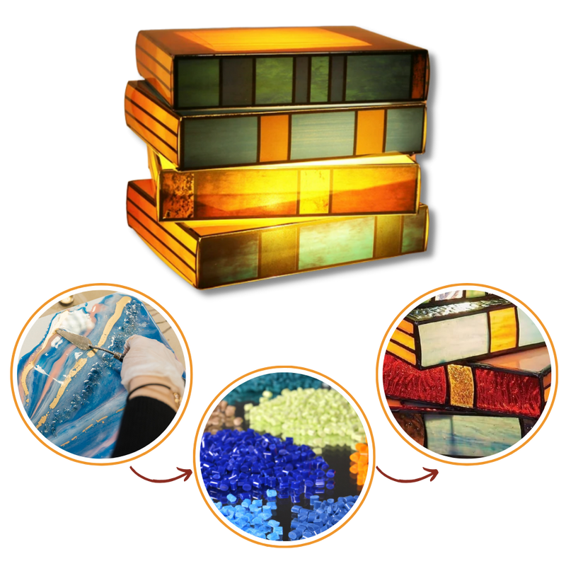 Lampe intemporelle livres empilés