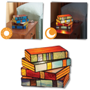 Lampe intemporelle livres empilés