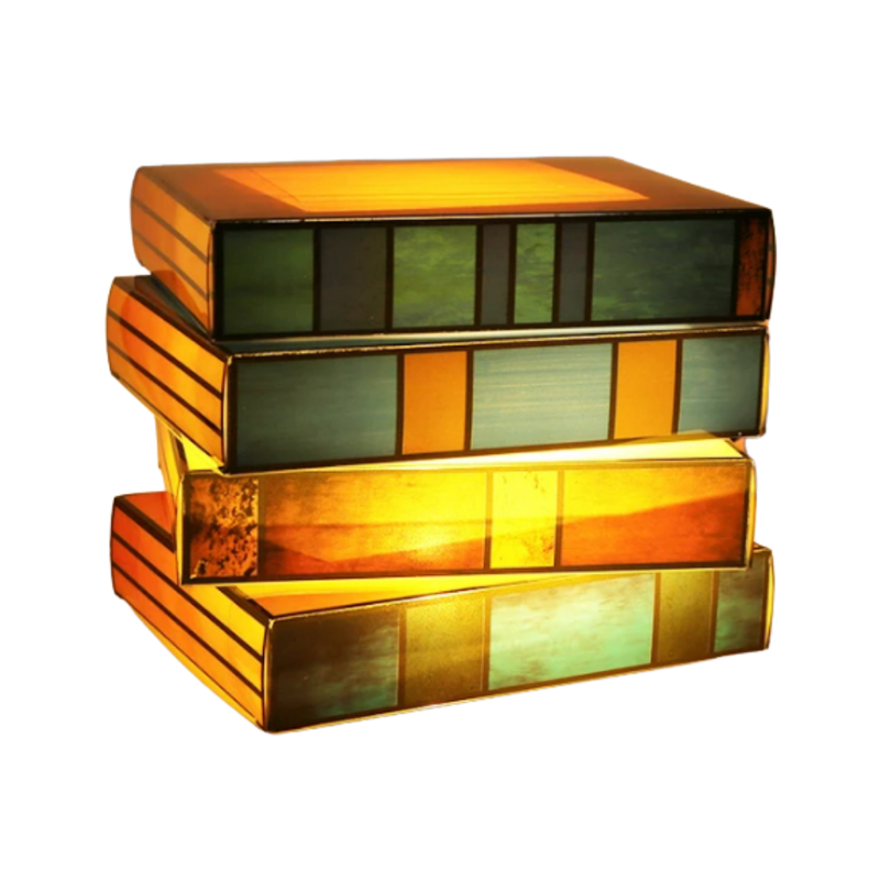 Lampe intemporelle livres empilés