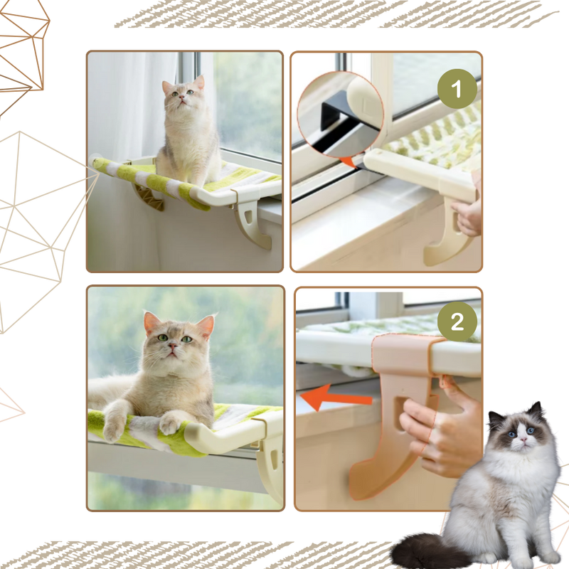 Lit pour chat et perchoir de fenêtre sans outil