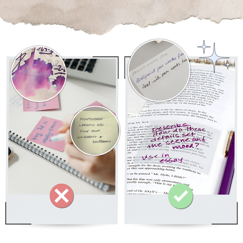 Notes autocollantes transparentes imperméables