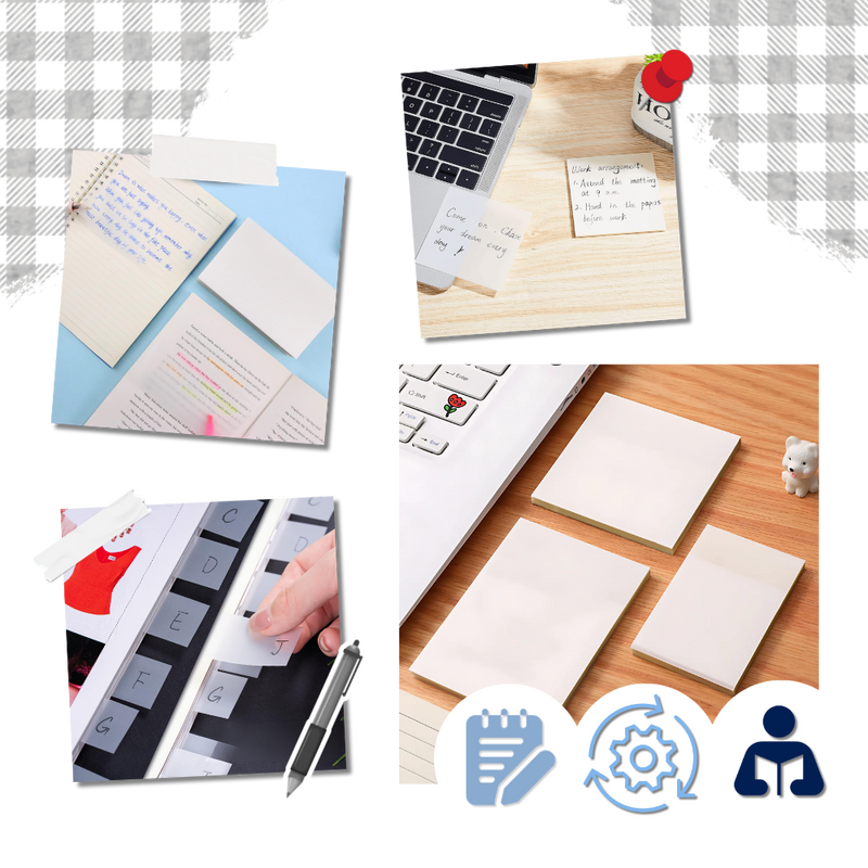 Notes autocollantes transparentes imperméables