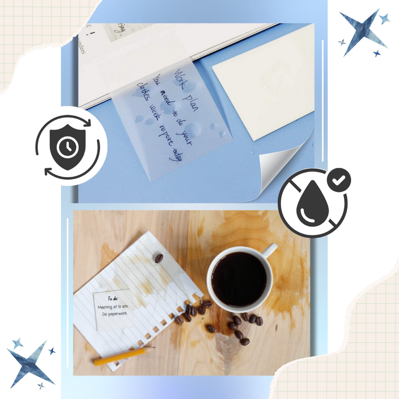 Notes autocollantes transparentes imperméables