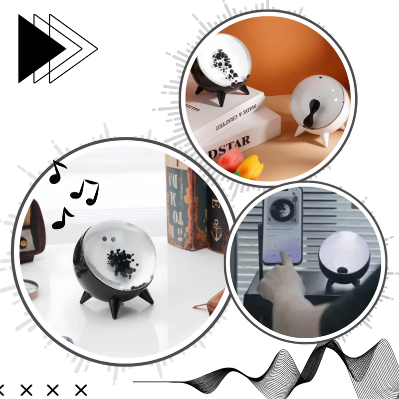 Enceinte magnétique à ferrofluide dansant