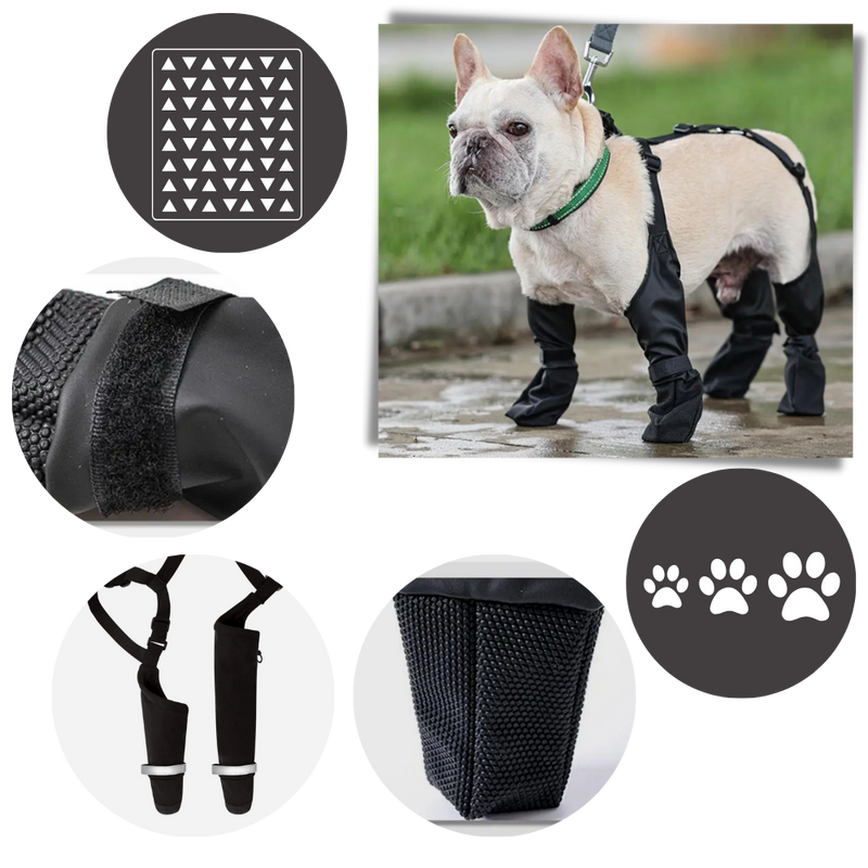 Bottes à bretelles imperméables pour chiens