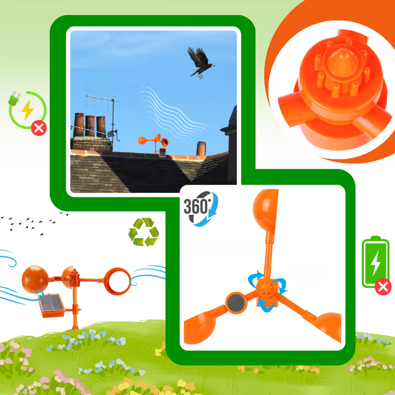 Répulsif d'oiseaux à système rotatif éolien