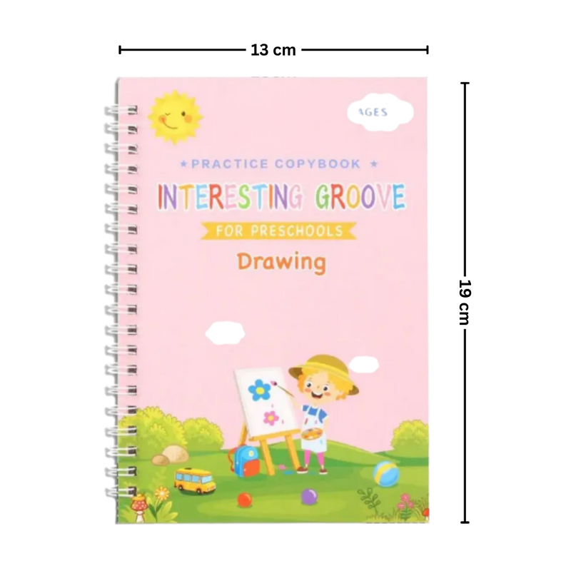 Cahier d'écriture effaçable à rainures