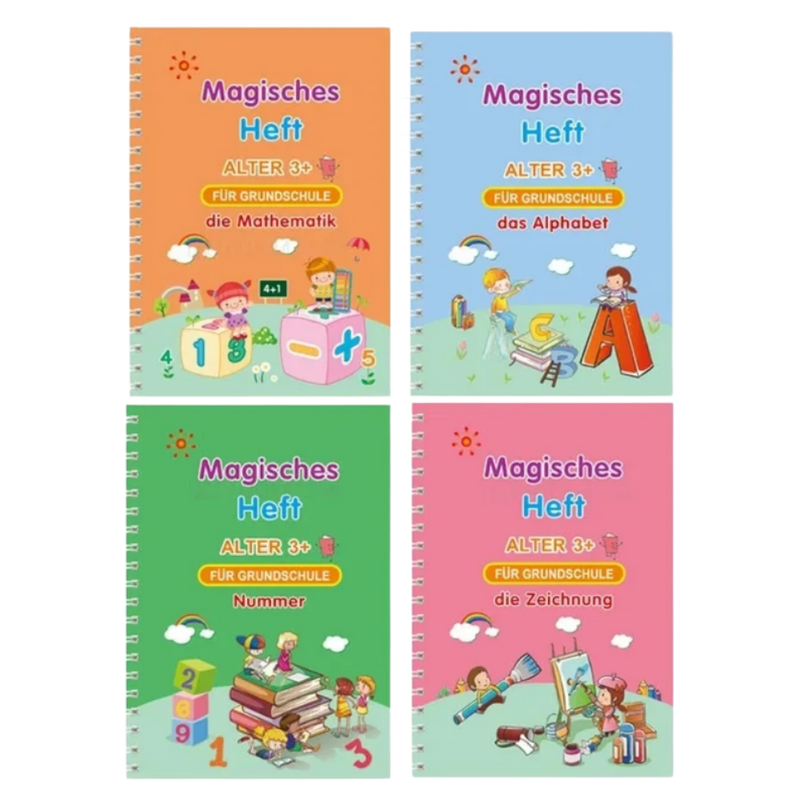 Cahier d'écriture effaçable à rainures