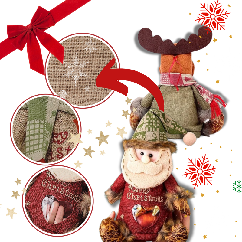 Sac-cadeau de Noël réutilisable à fermeture éclair