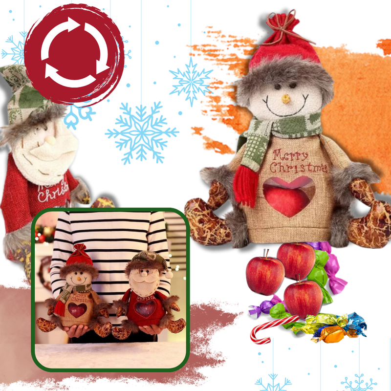 Sac-cadeau de Noël réutilisable à fermeture éclair